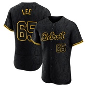 Authentic Chase Lee Men's Detroit Tigers Snake Skin City Jersey - Black