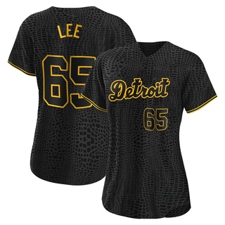 Authentic Chase Lee Women's Detroit Tigers Snake Skin City Jersey - Black