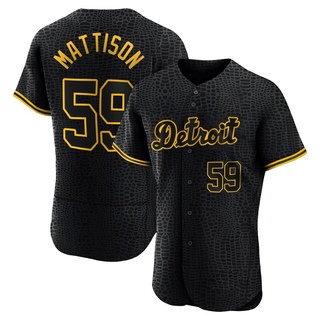 Authentic Tyler Mattison Men's Detroit Tigers Snake Skin City Jersey - Black