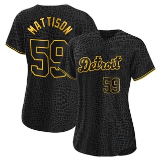 Authentic Tyler Mattison Women's Detroit Tigers Snake Skin City Jersey - Black