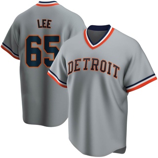 Chase Lee Men's Detroit Tigers Road Cooperstown Collection Jersey - Gray