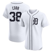 Elite Alex Cobb Men's Detroit Tigers Home Patch Jersey - White