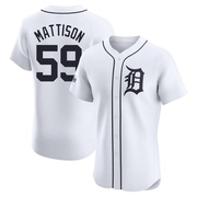 Elite Tyler Mattison Men's Detroit Tigers Home Patch Jersey - White