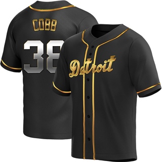 Replica Alex Cobb Men's Detroit Tigers Alternate Jersey - Black Golden