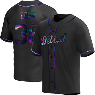 Replica Alex Cobb Men's Detroit Tigers Alternate Jersey - Black Holographic