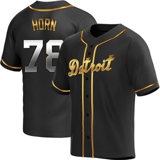 Replica Bailey Horn Men's Detroit Tigers Alternate Jersey - Black Golden