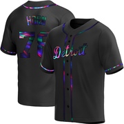 Replica Bailey Horn Men's Detroit Tigers Alternate Jersey - Black Holographic