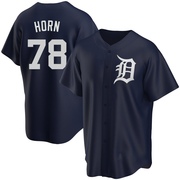 Replica Bailey Horn Men's Detroit Tigers Alternate Jersey - Navy