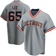 Replica Chase Lee Men's Detroit Tigers Road Cooperstown Collection Jersey - Gray