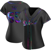 Replica Chase Lee Women's Detroit Tigers Alternate Jersey - Black Holographic