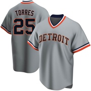 Replica Gleyber Torres Men's Detroit Tigers Road Cooperstown Collection Jersey - Gray