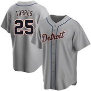 Replica Gleyber Torres Men's Detroit Tigers Road Jersey - Gray