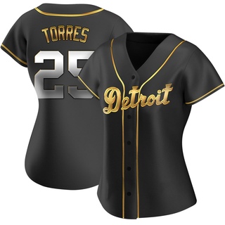 Replica Gleyber Torres Women's Detroit Tigers Alternate Jersey - Black Golden