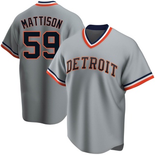 Replica Tyler Mattison Men's Detroit Tigers Road Cooperstown Collection Jersey - Gray