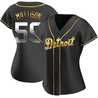 Replica Tyler Mattison Women's Detroit Tigers Alternate Jersey - Black Golden