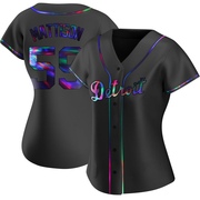 Replica Tyler Mattison Women's Detroit Tigers Alternate Jersey - Black Holographic