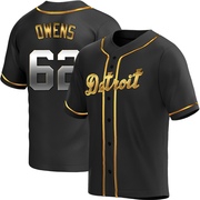 Replica Tyler Owens Men's Detroit Tigers Alternate Jersey - Black Golden