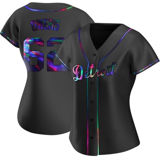 Replica Tyler Owens Women's Detroit Tigers Alternate Jersey - Black Holographic