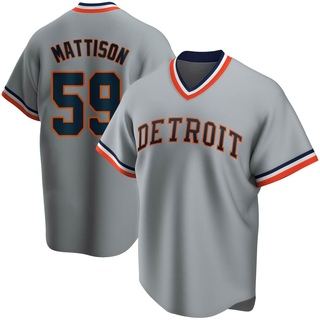 Tyler Mattison Men's Detroit Tigers Road Cooperstown Collection Jersey - Gray